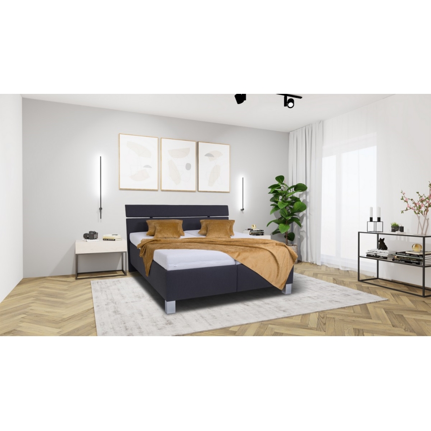Cama tapizada con espacio de almacenamiento sin colchón ALIS 180x200 cm antracita