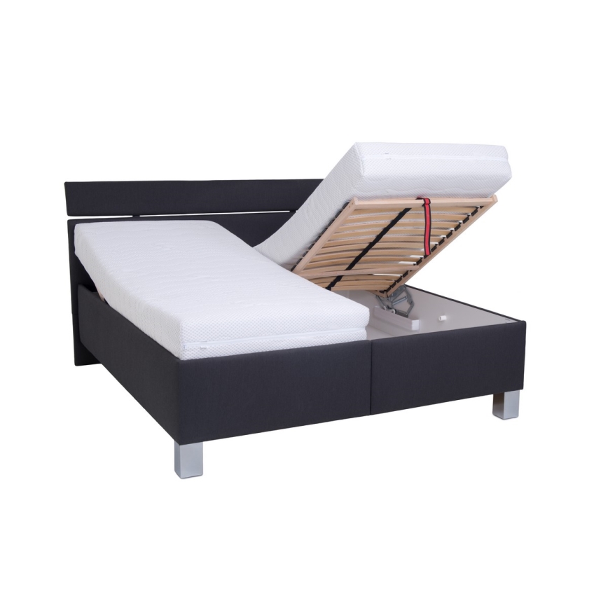 Cama tapizada con espacio de almacenamiento sin colchón ALIS 180x200 cm antracita