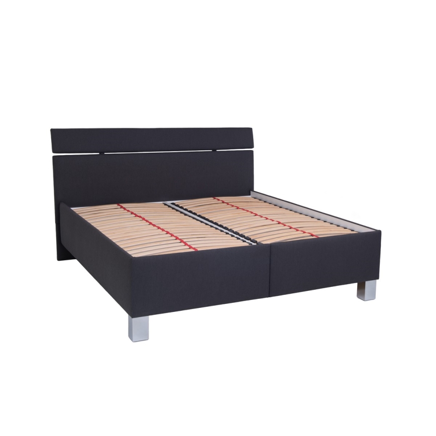 Cama tapizada con espacio de almacenamiento sin colchón ALIS 180x200 cm antracita