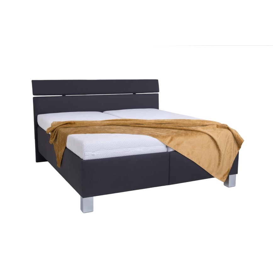 Cama tapizada con espacio de almacenamiento sin colchón ALIS 180x200 cm antracita