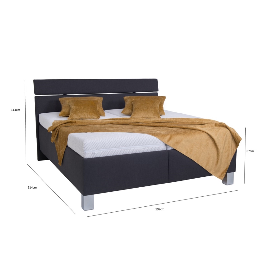 Cama tapizada con espacio de almacenamiento sin colchón ALIS 180x200 cm antracita