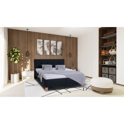Cama tapizada con espacio de almacenamiento sin colchón MARIA 160x200 cm antracita