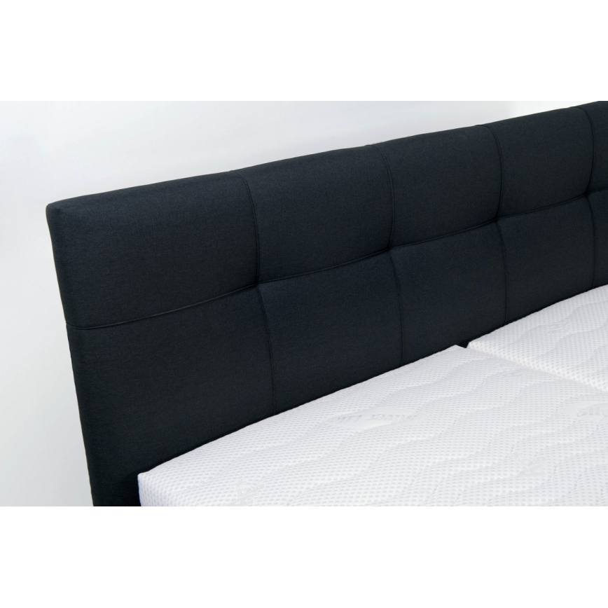 Cama tapizada con espacio de almacenamiento sin colchón MARIA 160x200 cm antracita