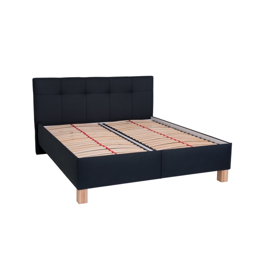 Cama tapizada con espacio de almacenamiento sin colchón MARIA 160x200 cm antracita