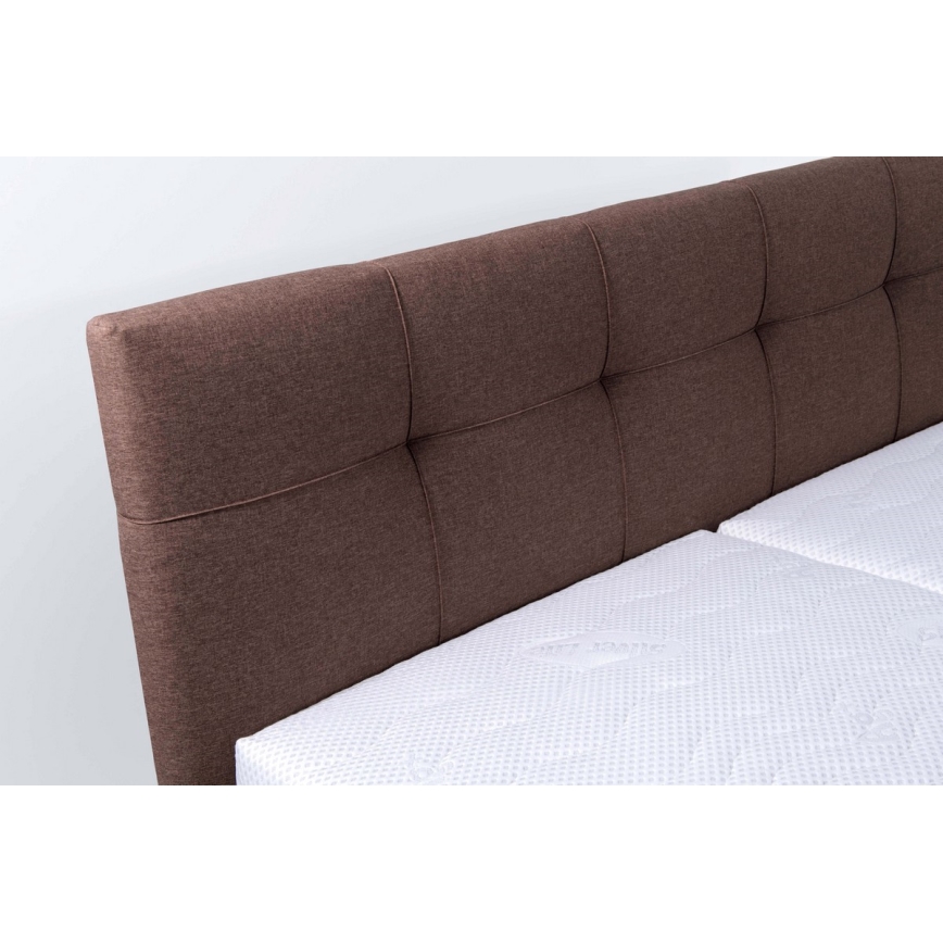 Cama tapizada con espacio de almacenamiento sin colchón MARIA 160x200 cm marrón