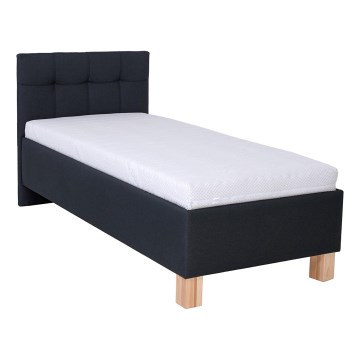 Cama tapizada con espacio de almacenamiento sin colchón MARIA ONE 90x200 cm antracita
