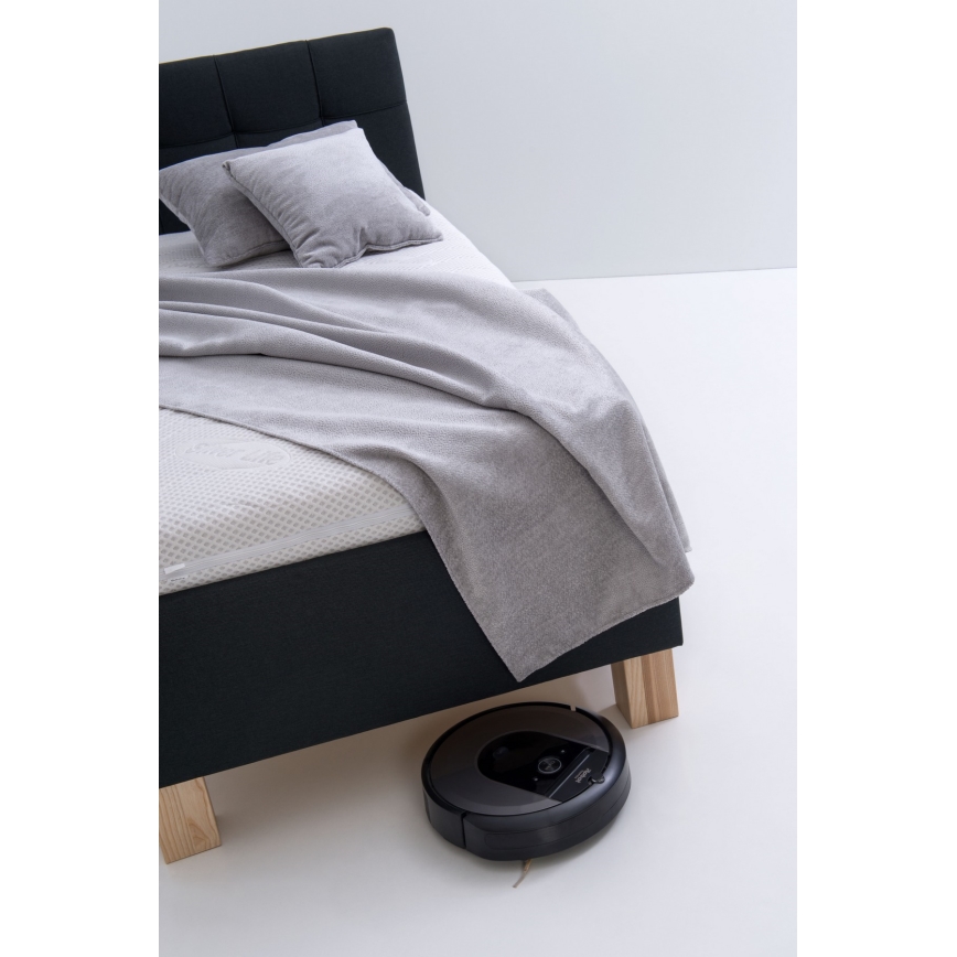 Cama tapizada con espacio de almacenamiento sin colchón MARIA ONE 90x200 cm antracita