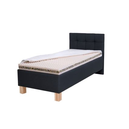 Cama tapizada con espacio de almacenamiento sin colchón MARIA ONE 90x200 cm antracita