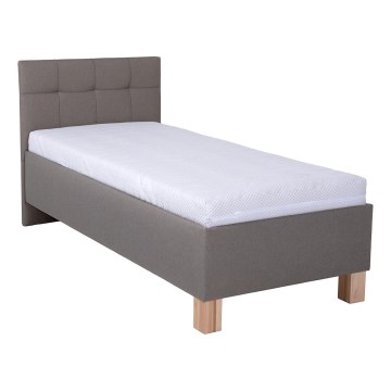 Cama tapizada con espacio de almacenamiento sin colchón MARIA ONE 90x200 cm taupe