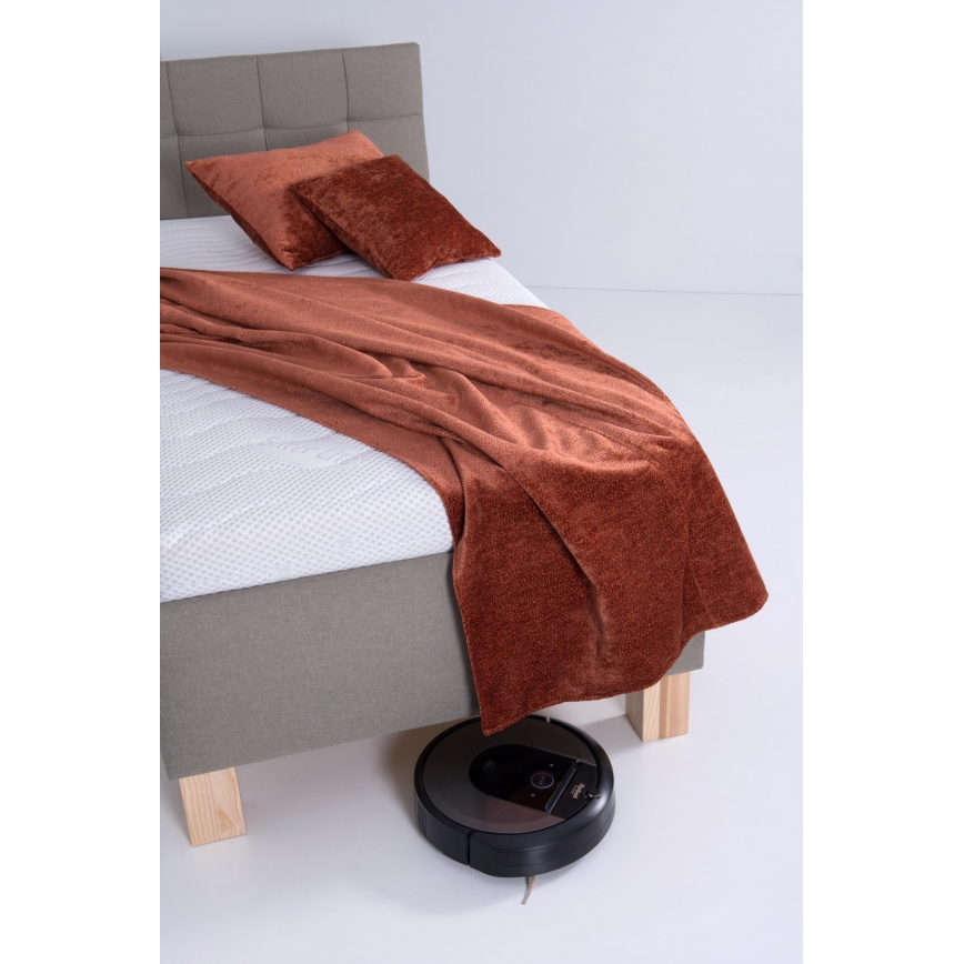 Cama tapizada con espacio de almacenamiento sin colchón MARIA ONE 90x200 cm taupe