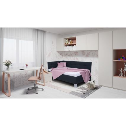 Cama tapizada con espacio de almacenamiento sin colchón MARIA PETITE 120x200 cm antracita