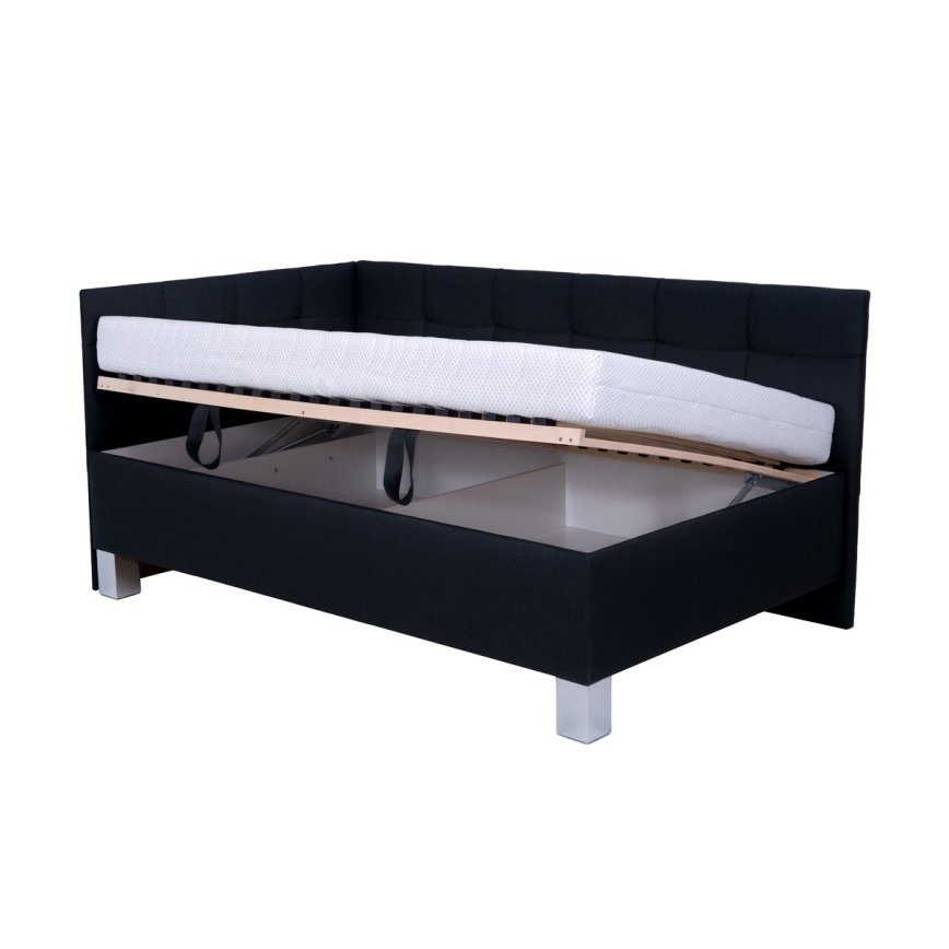 Cama tapizada con espacio de almacenamiento sin colchón MARIA PETITE 120x200 cm antracita