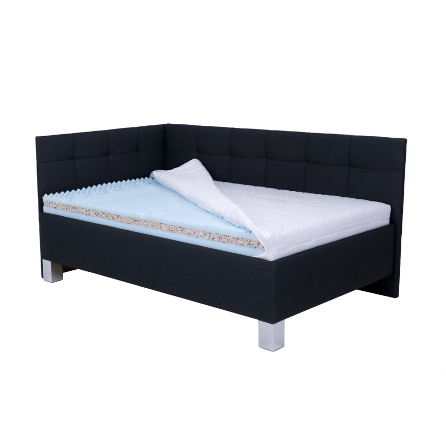 Cama tapizada con espacio de almacenamiento sin colchón MARIA PETITE 120x200 cm antracita