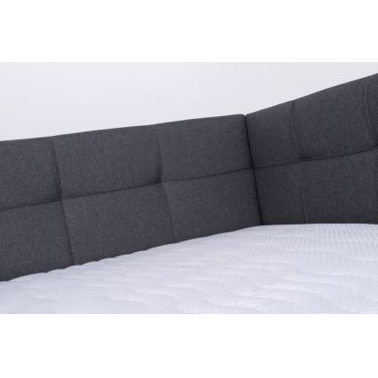 Cama tapizada con espacio de almacenamiento sin colchón MARIA PETITE 120x200 cm gris