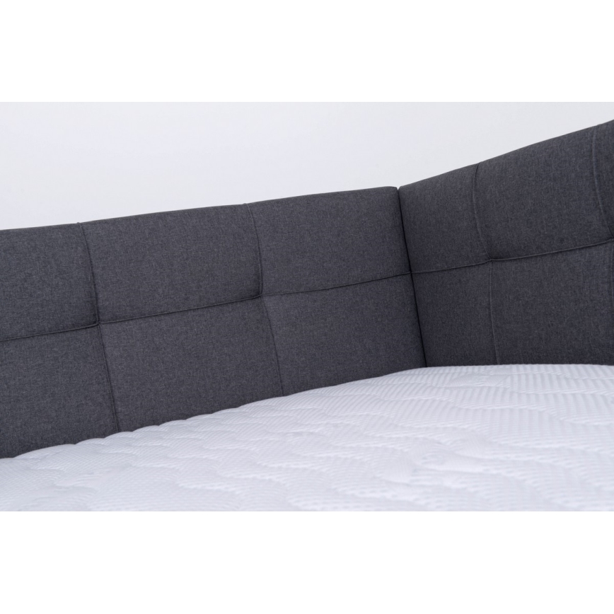 Cama tapizada con espacio de almacenamiento sin colchón MARIA PETITE 120x200 cm gris