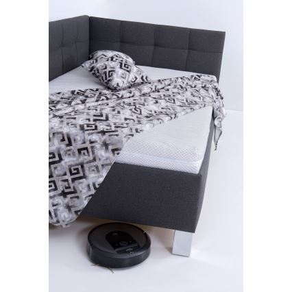 Cama tapizada con espacio de almacenamiento sin colchón MARIA PETITE 120x200 cm gris