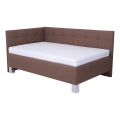 Cama tapizada con espacio de almacenamiento sin colchón MARIA PETITE 120x200 cm marrón
