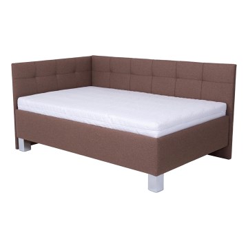 Cama tapizada con espacio de almacenamiento sin colchón MARIA PETITE 120x200 cm marrón