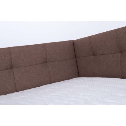 Cama tapizada con espacio de almacenamiento sin colchón MARIA PETITE 120x200 cm marrón