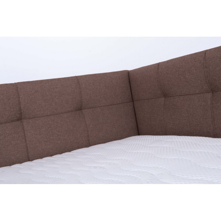 Cama tapizada con espacio de almacenamiento sin colchón MARIA PETITE 120x200 cm marrón