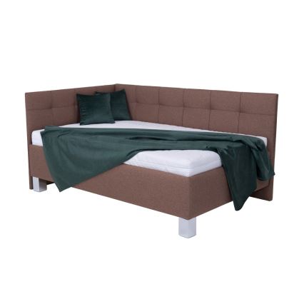 Cama tapizada con espacio de almacenamiento sin colchón MARIA PETITE 120x200 cm marrón