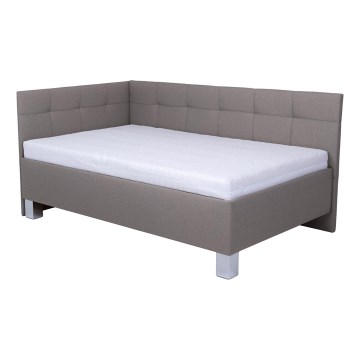 Cama tapizada con espacio de almacenamiento sin colchón MARIA PETITE 120x200 cm taupe