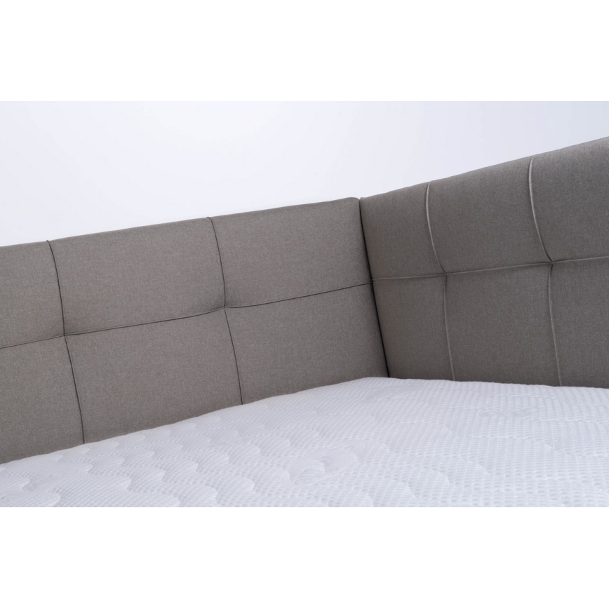 Cama tapizada con espacio de almacenamiento sin colchón MARIA PETITE 120x200 cm taupe