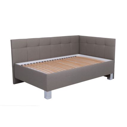 Cama tapizada con espacio de almacenamiento sin colchón MARIA PETITE 120x200 cm taupe