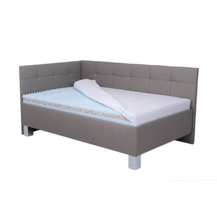 Cama tapizada con espacio de almacenamiento sin colchón MARIA PETITE 120x200 cm taupe