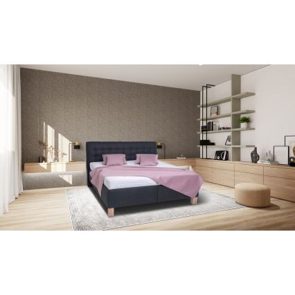 Cama tapizada con espacio de almacenamiento sin colchón VIOLET 160x200 cm antracita