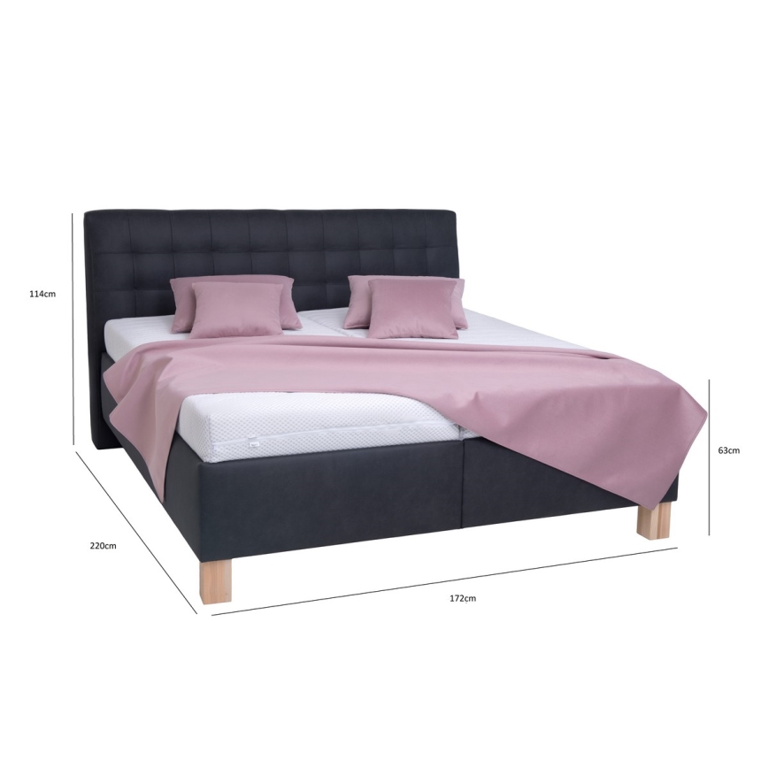 Cama tapizada con espacio de almacenamiento sin colchón VIOLET 160x200 cm antracita