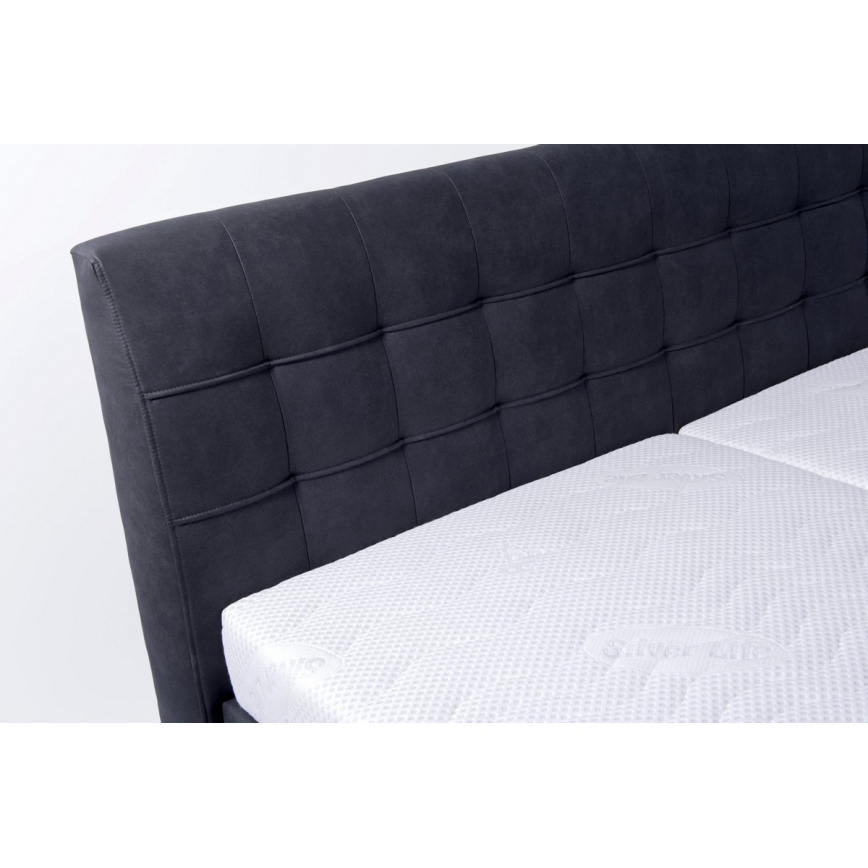 Cama tapizada con espacio de almacenamiento sin colchón VIOLET 180x200 cm antracita