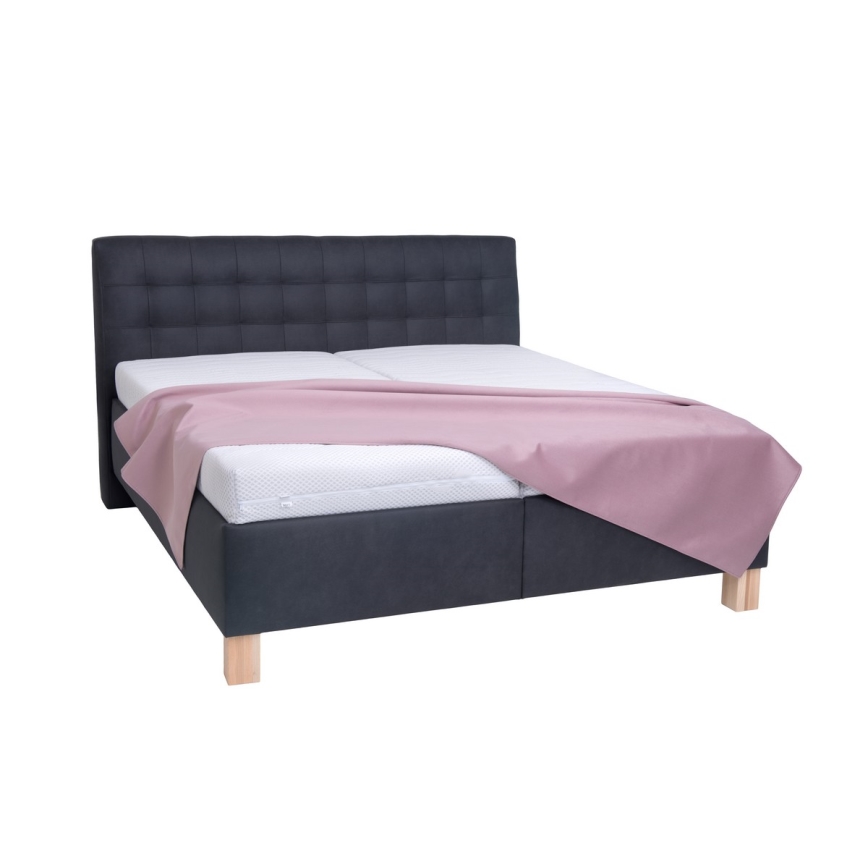 Cama tapizada con espacio de almacenamiento sin colchón VIOLET 180x200 cm antracita