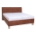 Cama tapizada con espacio de almacenamiento sin colchón VIOLET 180x200 cm coñac marrón