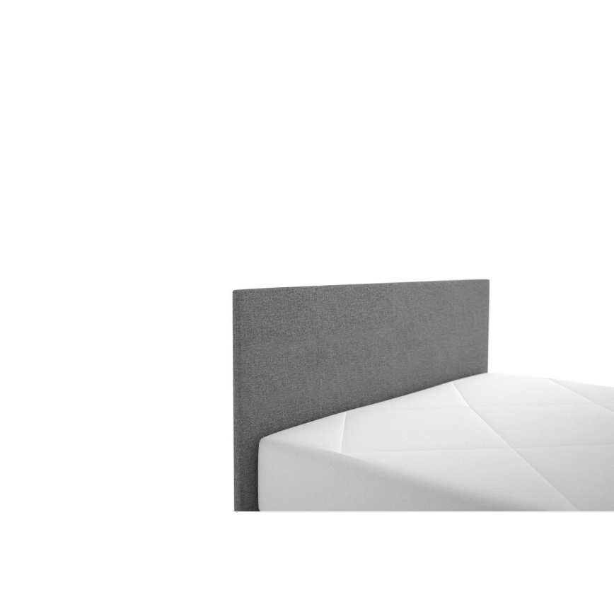 Cama tapizada con espacio de almacenamiento y colchón DARIA 120x200 cm gris