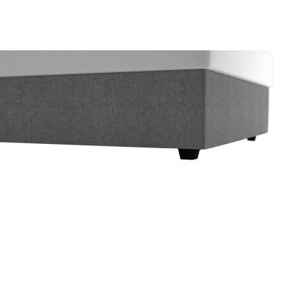 Cama tapizada con espacio de almacenamiento y colchón DARIA 120x200 cm gris