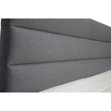 Cama tapizada con un espacio de almacenamiento y colchón con topper NEW BOLERO 180x200 cm gris