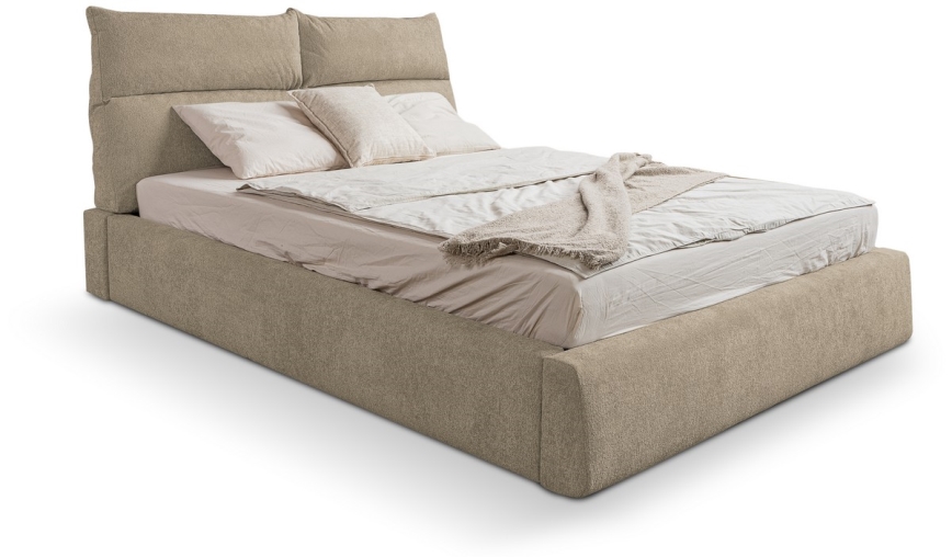 Cama tapizada sin colchón BASIL 160x200 cm beige