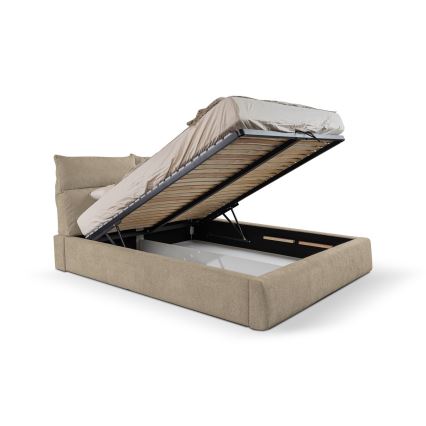 Cama tapizada sin colchón BASIL 160x200 cm beige
