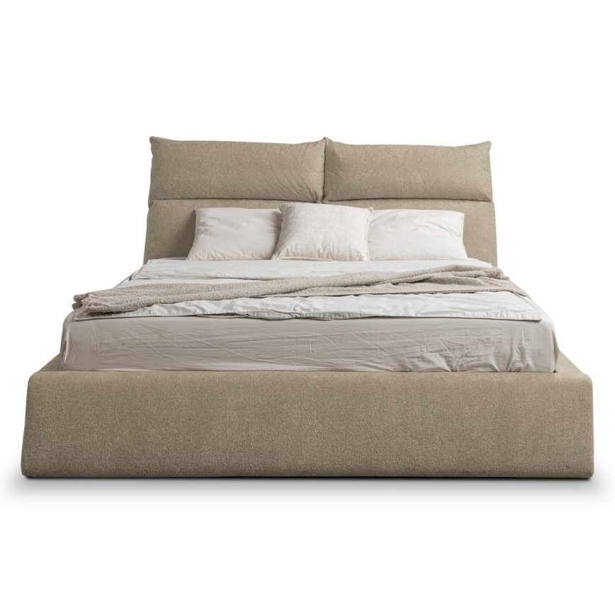 Cama tapizada sin colchón BASIL 160x200 cm beige