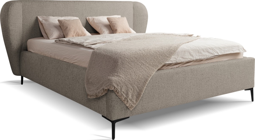 Cama tapizada sin colchón DALIA 160x200 cm gris