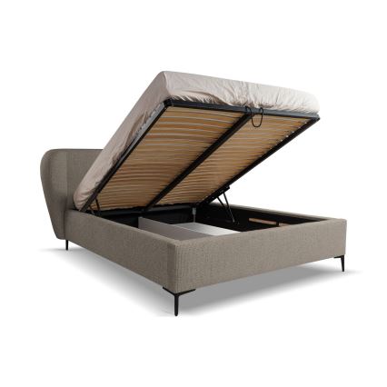 Cama tapizada sin colchón DALIA 160x200 cm gris
