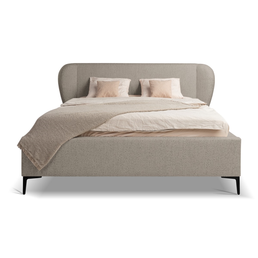 Cama tapizada sin colchón DALIA 160x200 cm gris