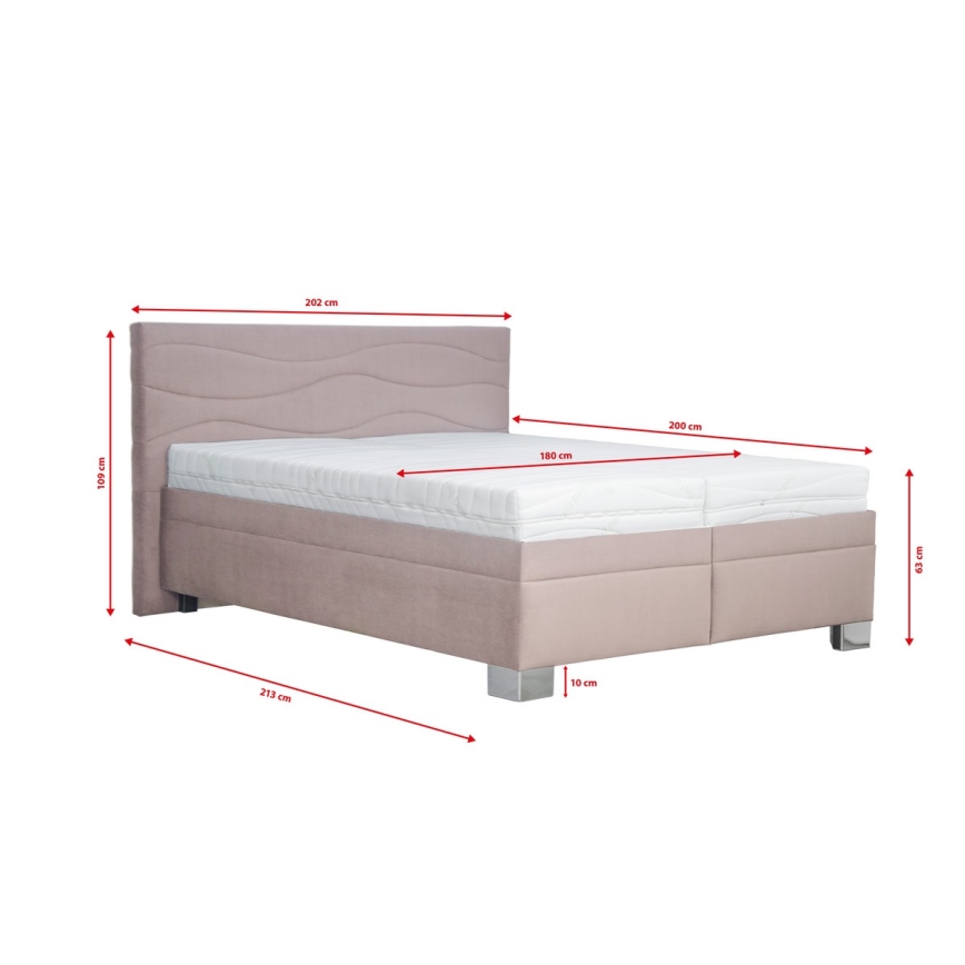 Cama tapizada sin colchón WINDSOR 180x200 cm beige
