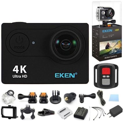 Cámara de acción con carcasa impermeable Ultra HD 4K 900 mAh Wi-Fi IPX8