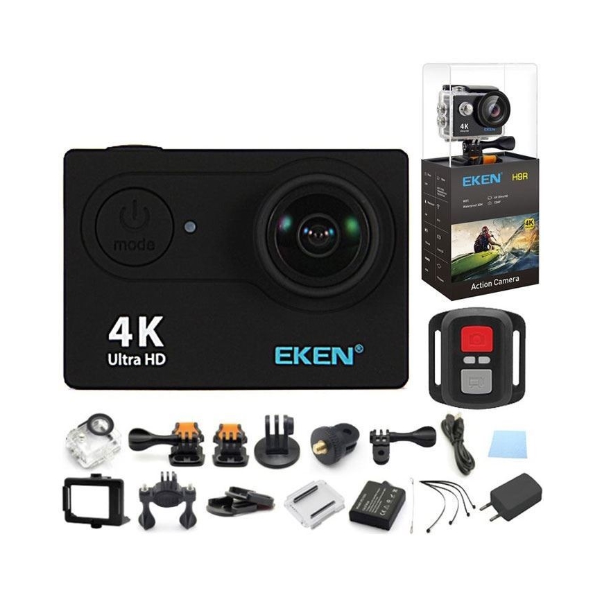 Cámara de acción con carcasa impermeable Ultra HD 4K 900 mAh Wi-Fi IPX8