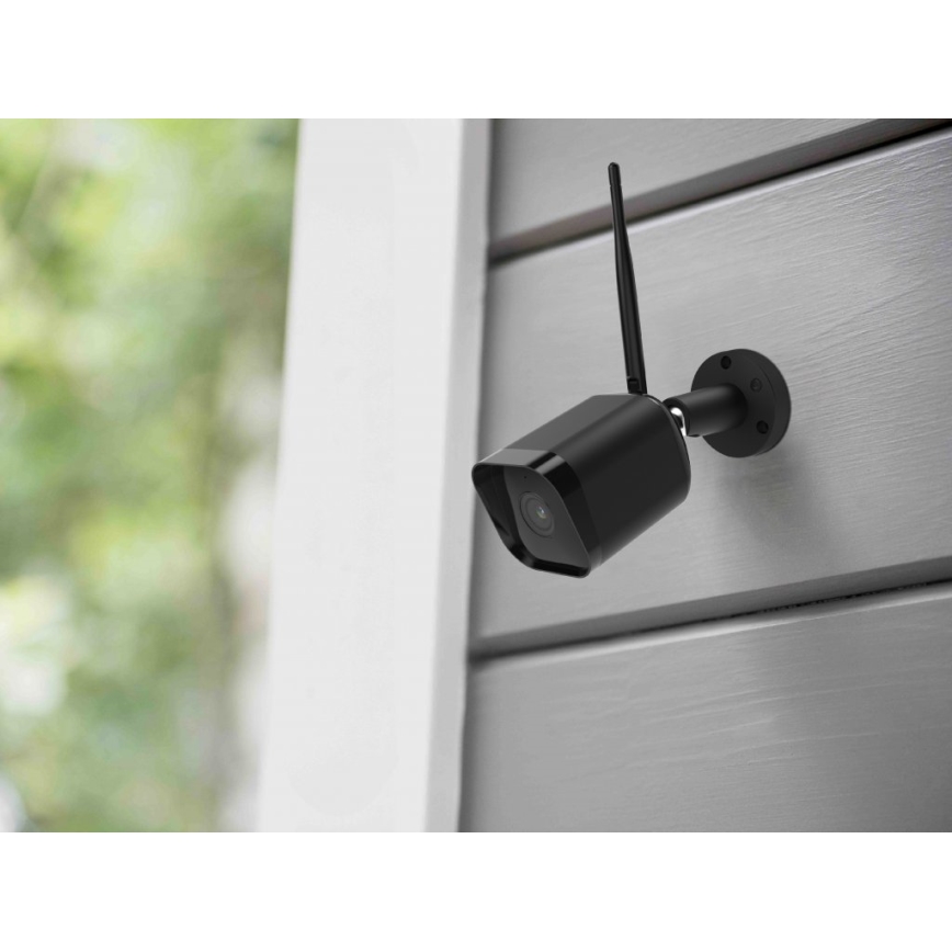 Cámara inteligente para exteriores con sensor Full HD 1080p 12V IP65 Wi-Fi Tuya negro