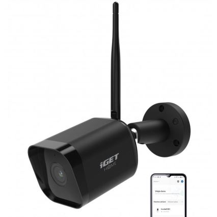 Cámara inteligente para exteriores con sensor Full HD 1080p 12V IP65 Wi-Fi Tuya negro