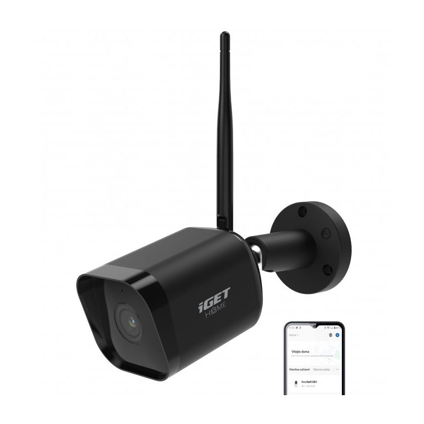 Cámara inteligente para exteriores con sensor Full HD 1080p 12V IP65 Wi-Fi Tuya negro