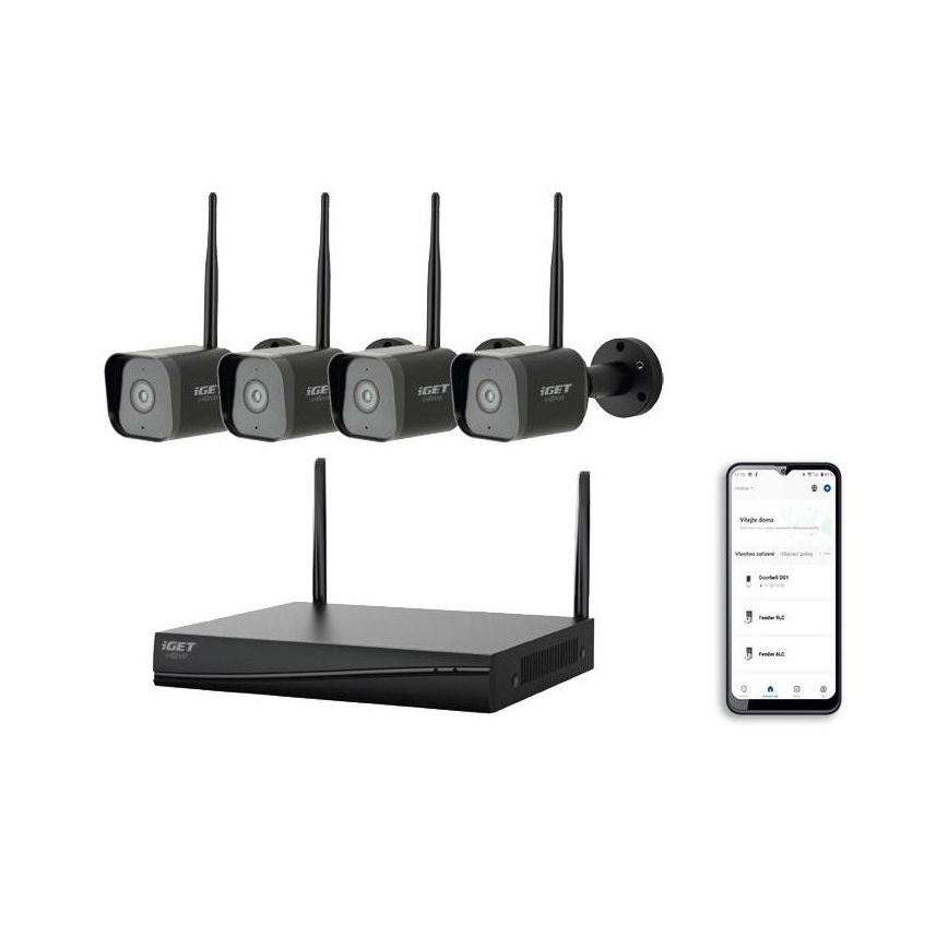 Cámara inteligente sistema + 4x cámara con sensor 2K+ 12V IP65 Wi-Fi